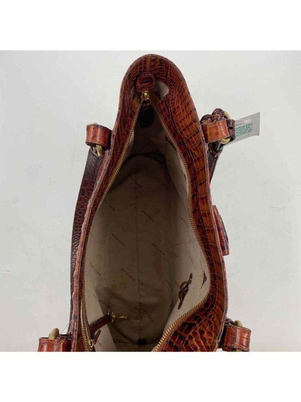 Brahmin Collette Alligator Croc Embossed Leather Women's Brown Textured Purse - Picture 7 of 7